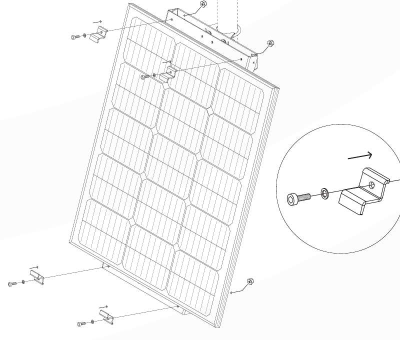 Securing the panel with mounting brackets